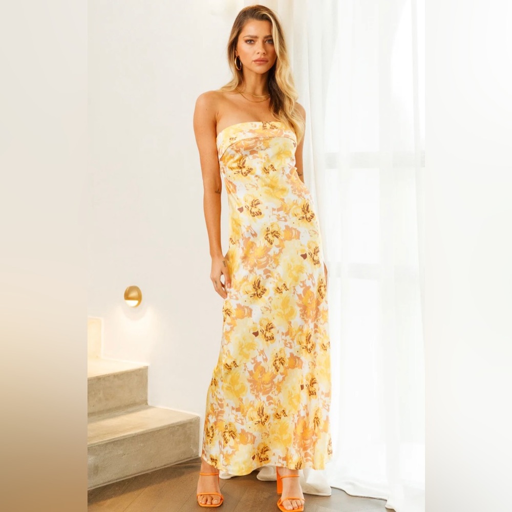 Hello Molly Highway To Heaven Maxi Dress Yellow Size Small
